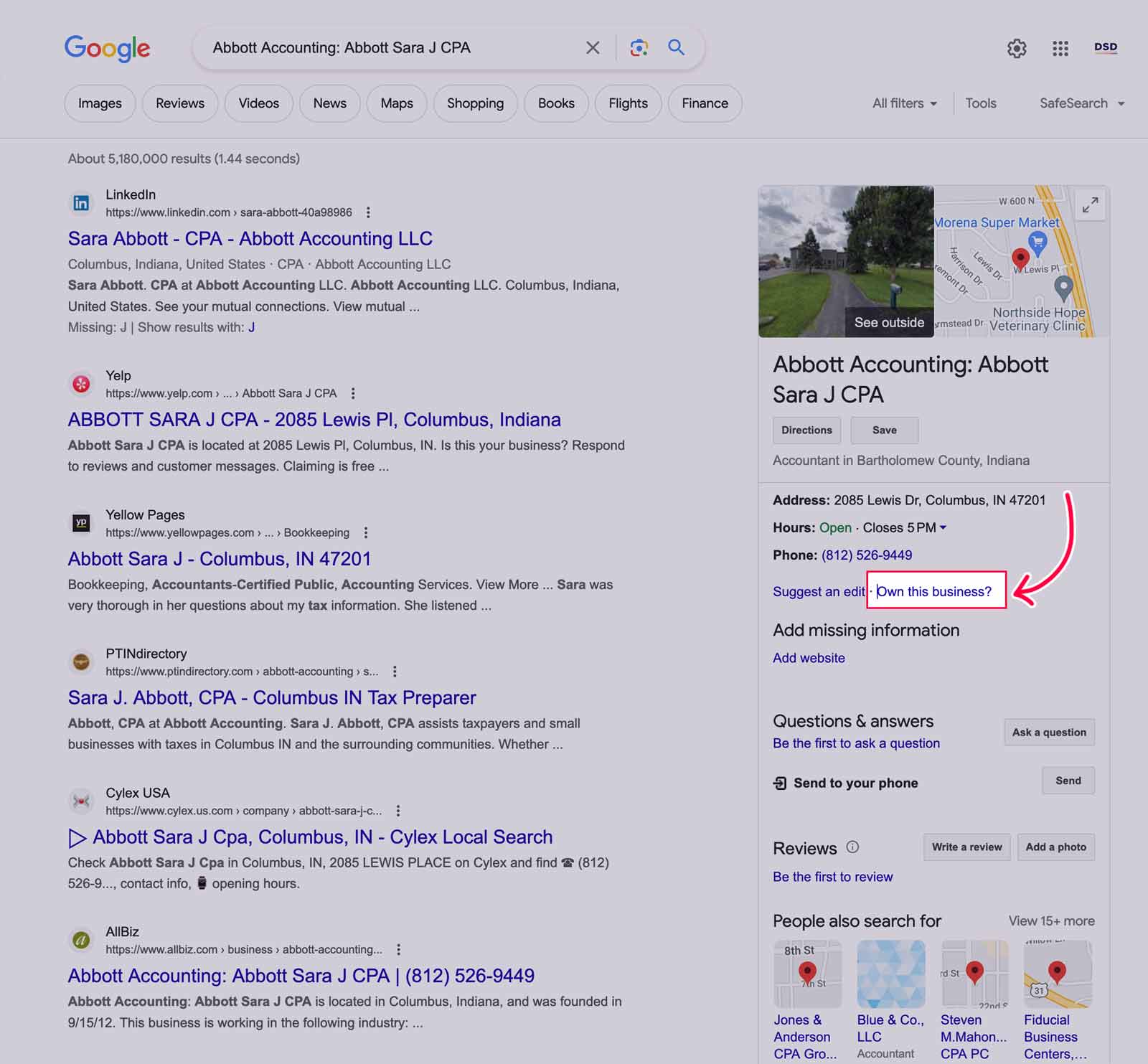 CTC-Claim-Business-Knowledge-Panel-opt2-@2x Google Business Profile - claim this profile action in the Knowledge Panel