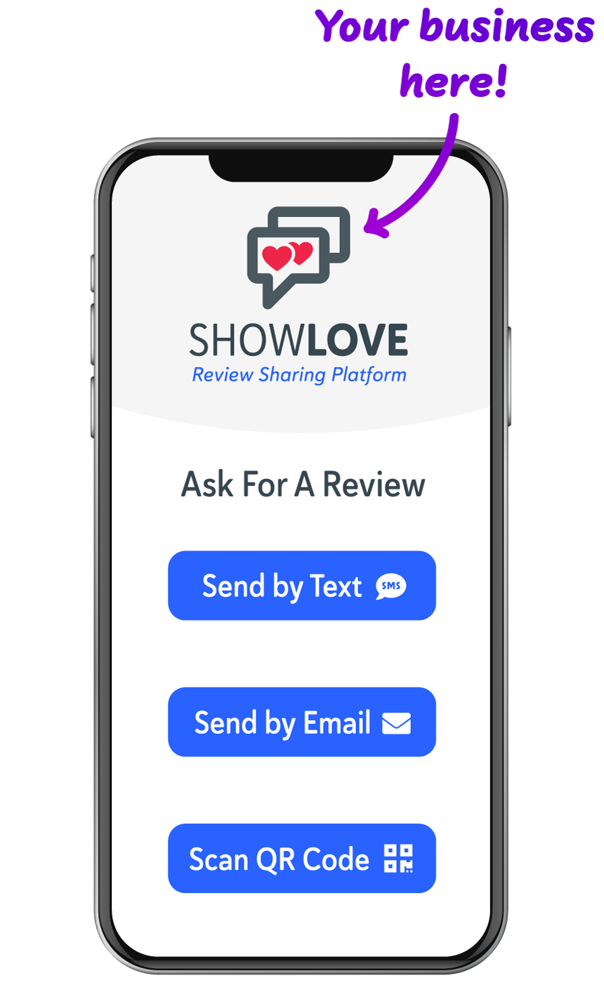 Phone screen of Review Request App