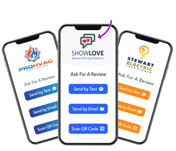 CTC-Google-Review-App-Mock-Up-3-Phones-white-text-@2x 3 phones showing custom google review app